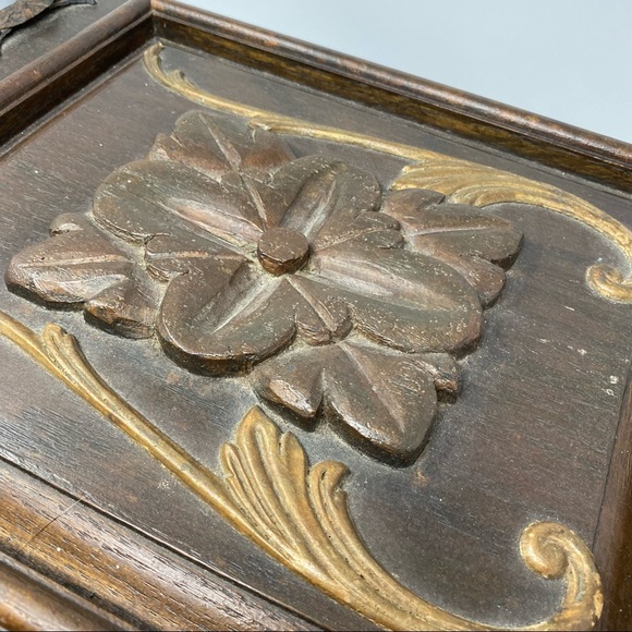 Potpourri Vintage Big Wooden Carved Box 16”x12”x8” - Picture 7 of 12